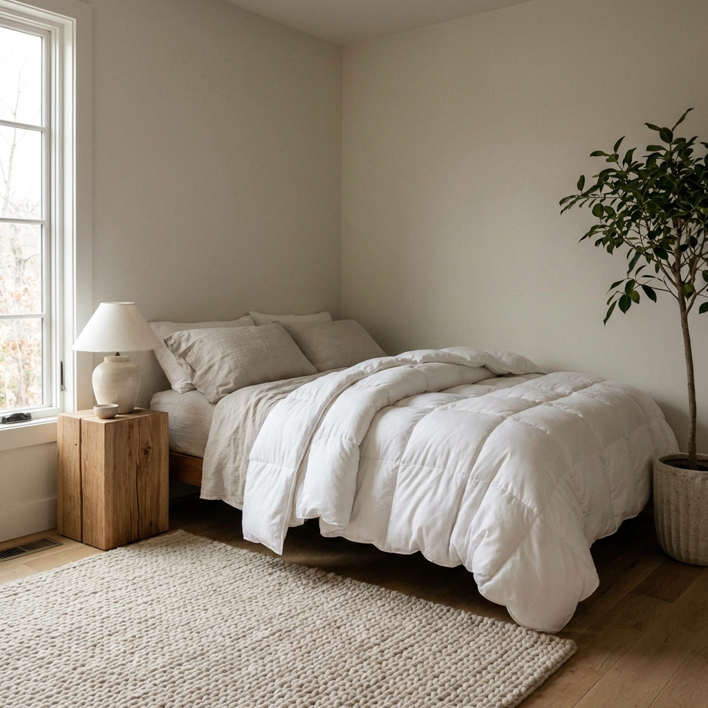 Couette lestée Woolnight sur un lit confortable